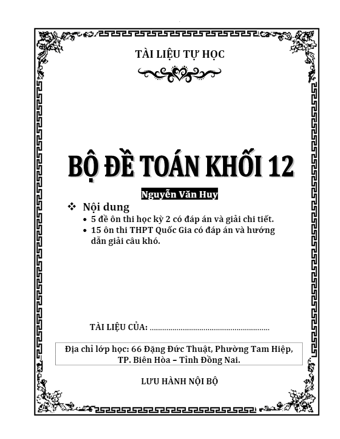 Bộ đề Toán khối 12 - Nguyễn Văn Huy